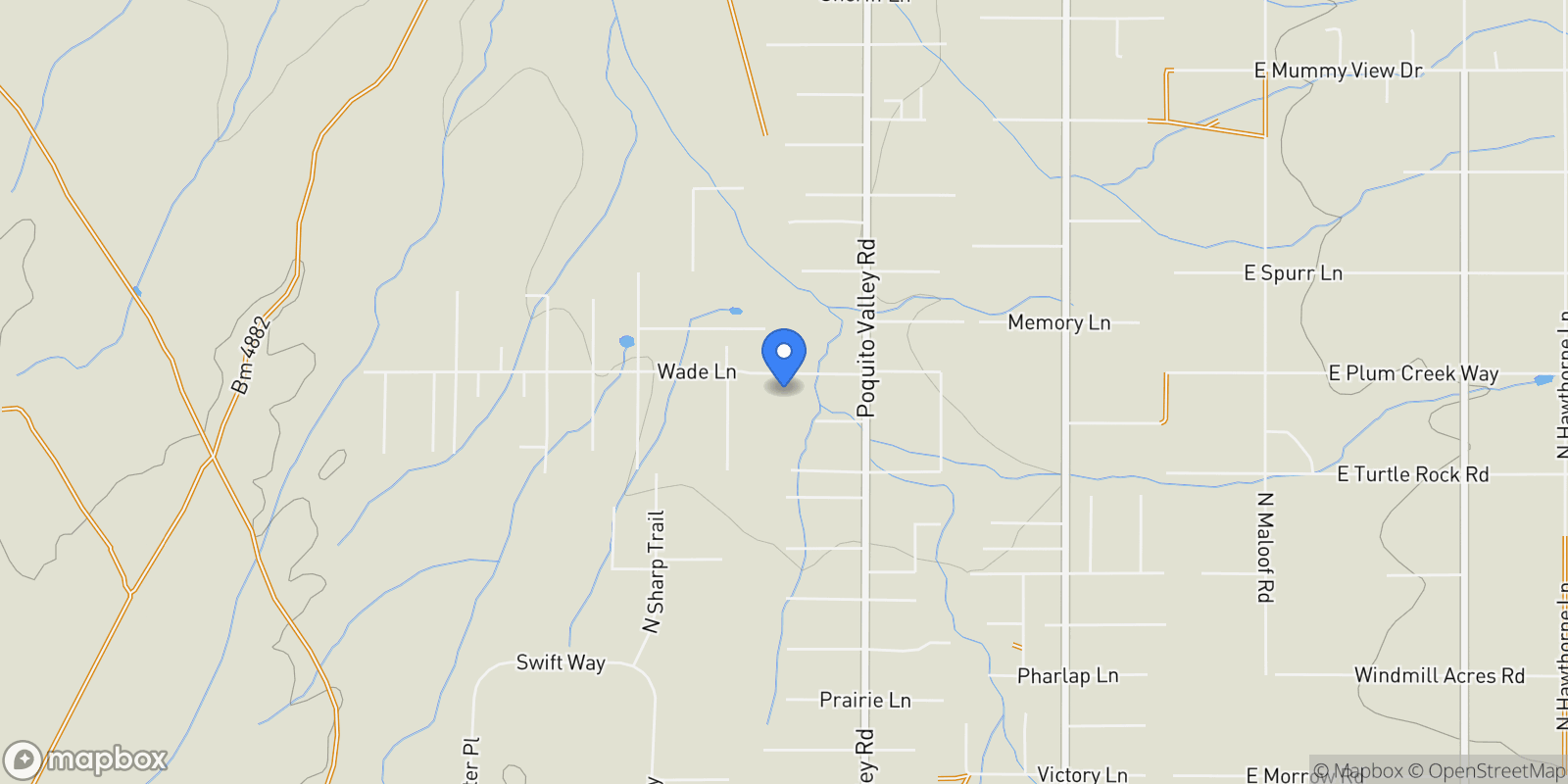 Map showing 10450 N Poquito Valley Road, Prescott Valley, Arizona, United States.