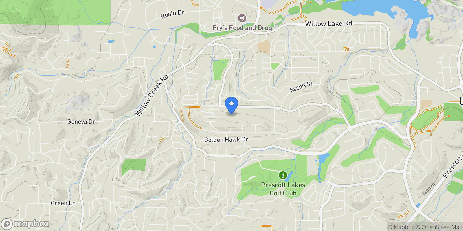 Map showing 715 N Lakeview Drive, Prescott, Arizona, United States.