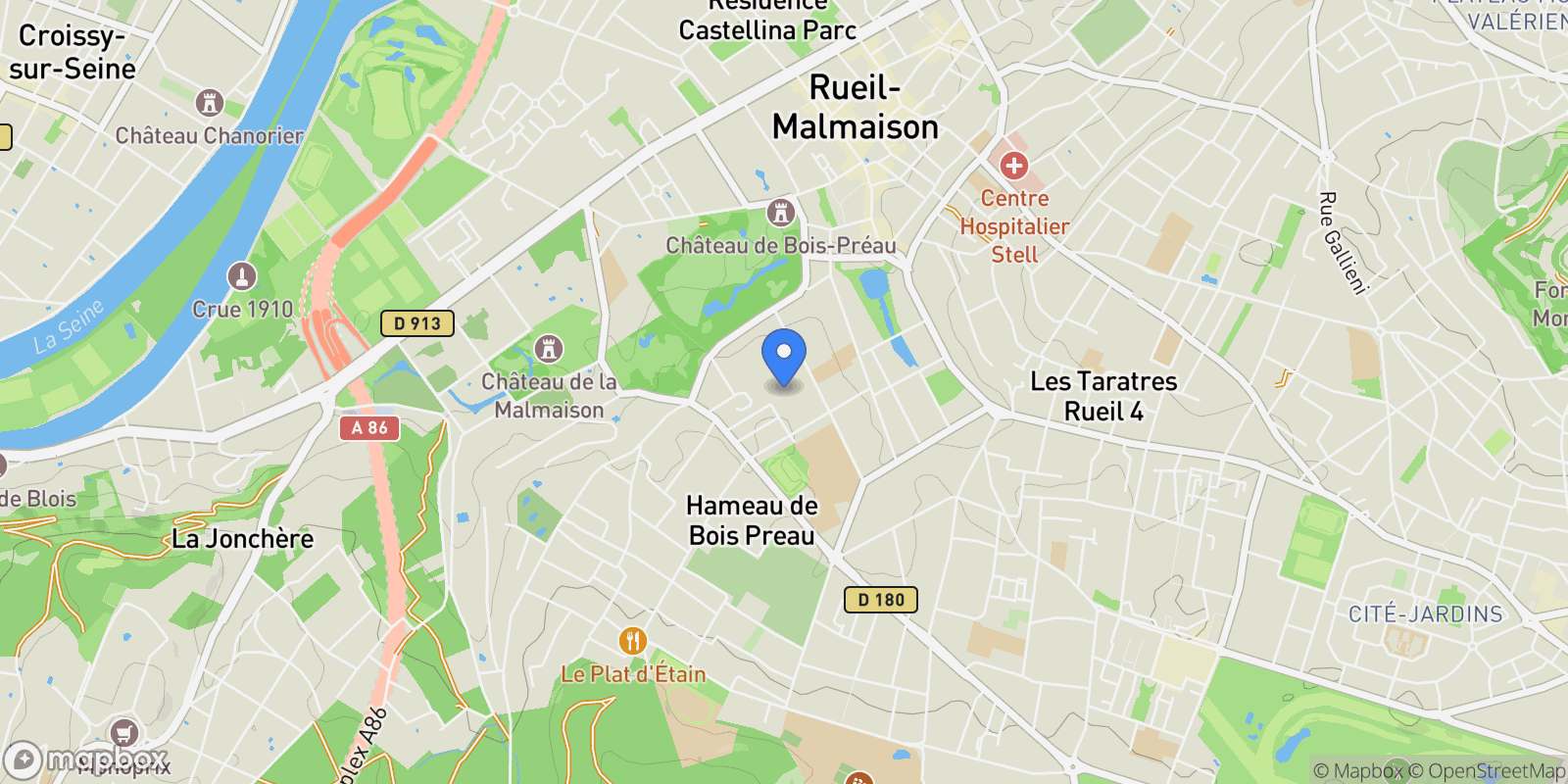 Map showing Rueil-Malmaison, Rueil-Malmaison, Rueil-Malmaison, Île-de-France, France.