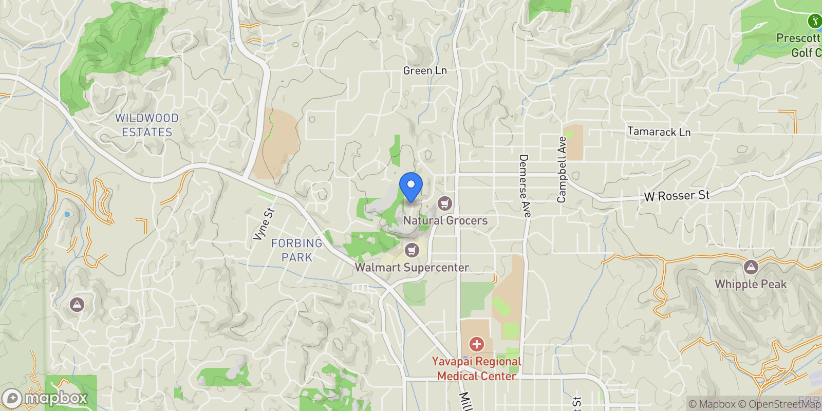 Map showing 1648 Morning Stone Drive, Prescott, Arizona, United States.