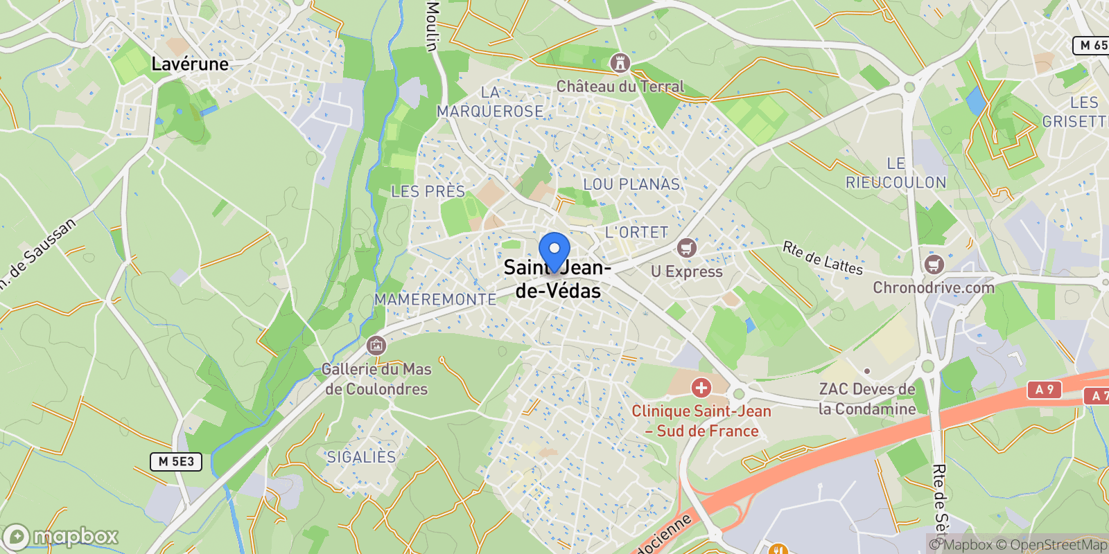 Map showing Saint-Jean-de-Védas, Saint-Jean-de-Védas, Saint-Jean-de-Védas, Occitanie, France.