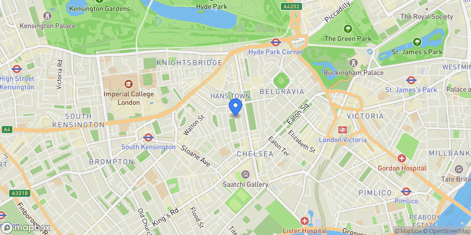 Map showing Cadogan Square, London, SW1X, London, England, United Kingdom.