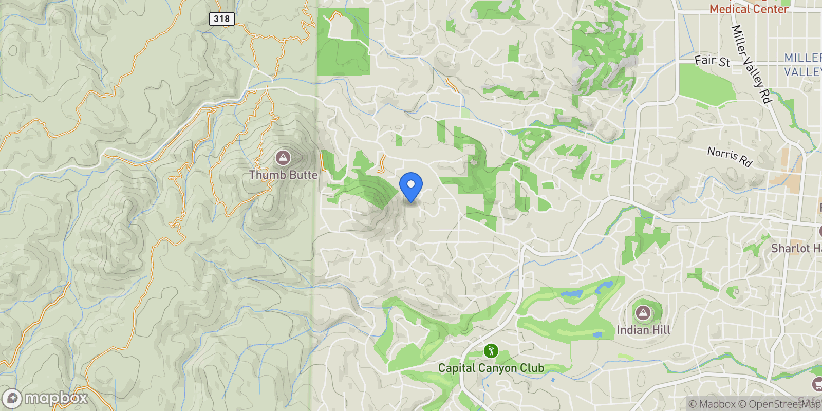 Map showing 2009 Rocky Dells Drive, Prescott, Arizona, United States.