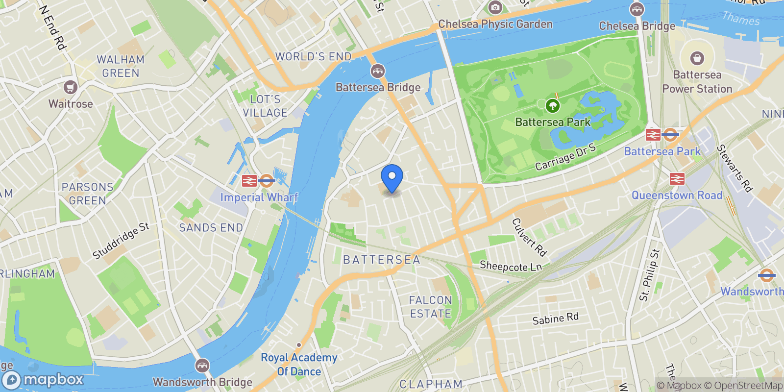 Map showing Henning Street, London, SW11, London, England, United Kingdom.