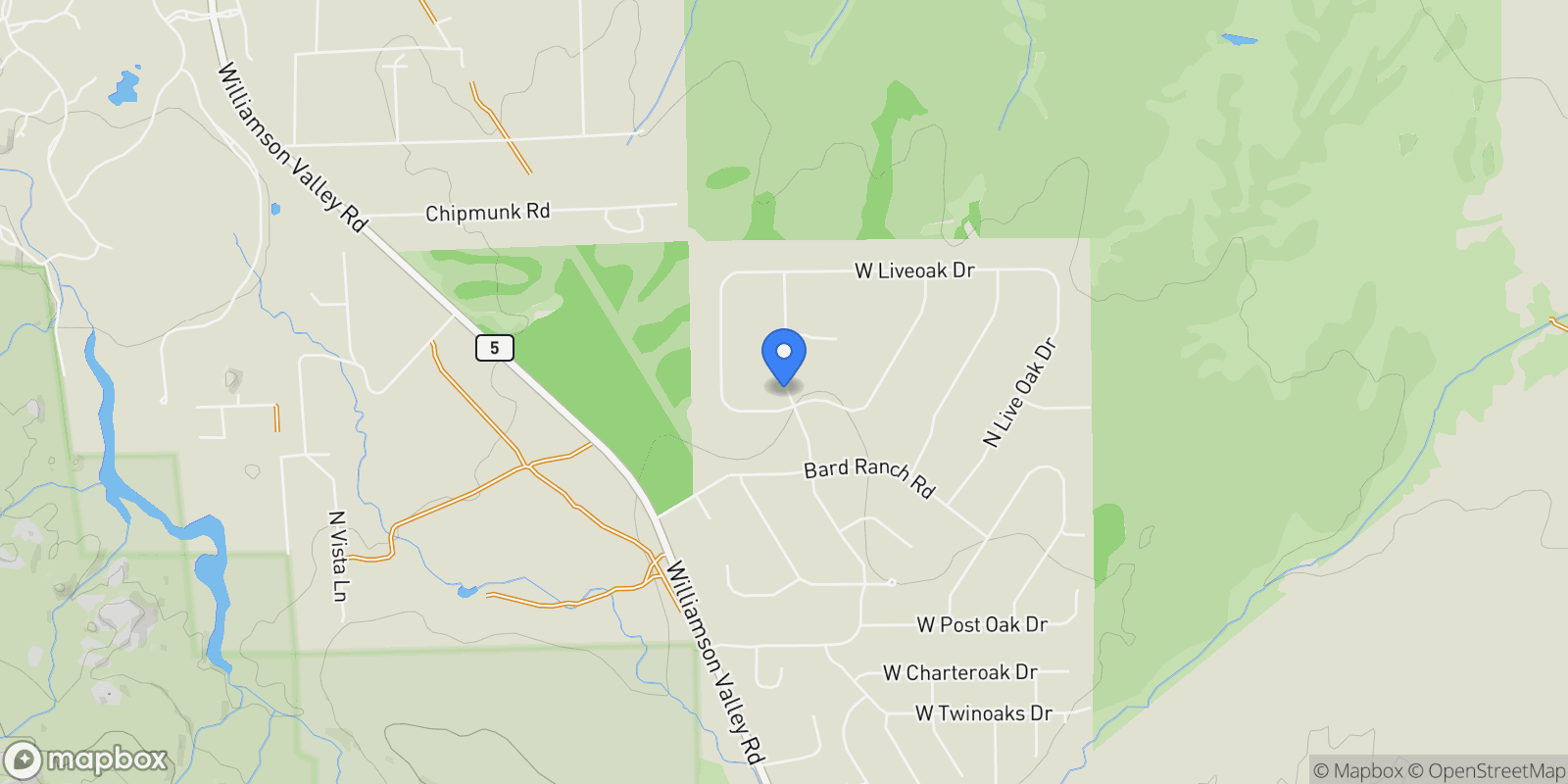 Map showing 8640 N Granite Oaks Drive, Prescott, Arizona, United States.