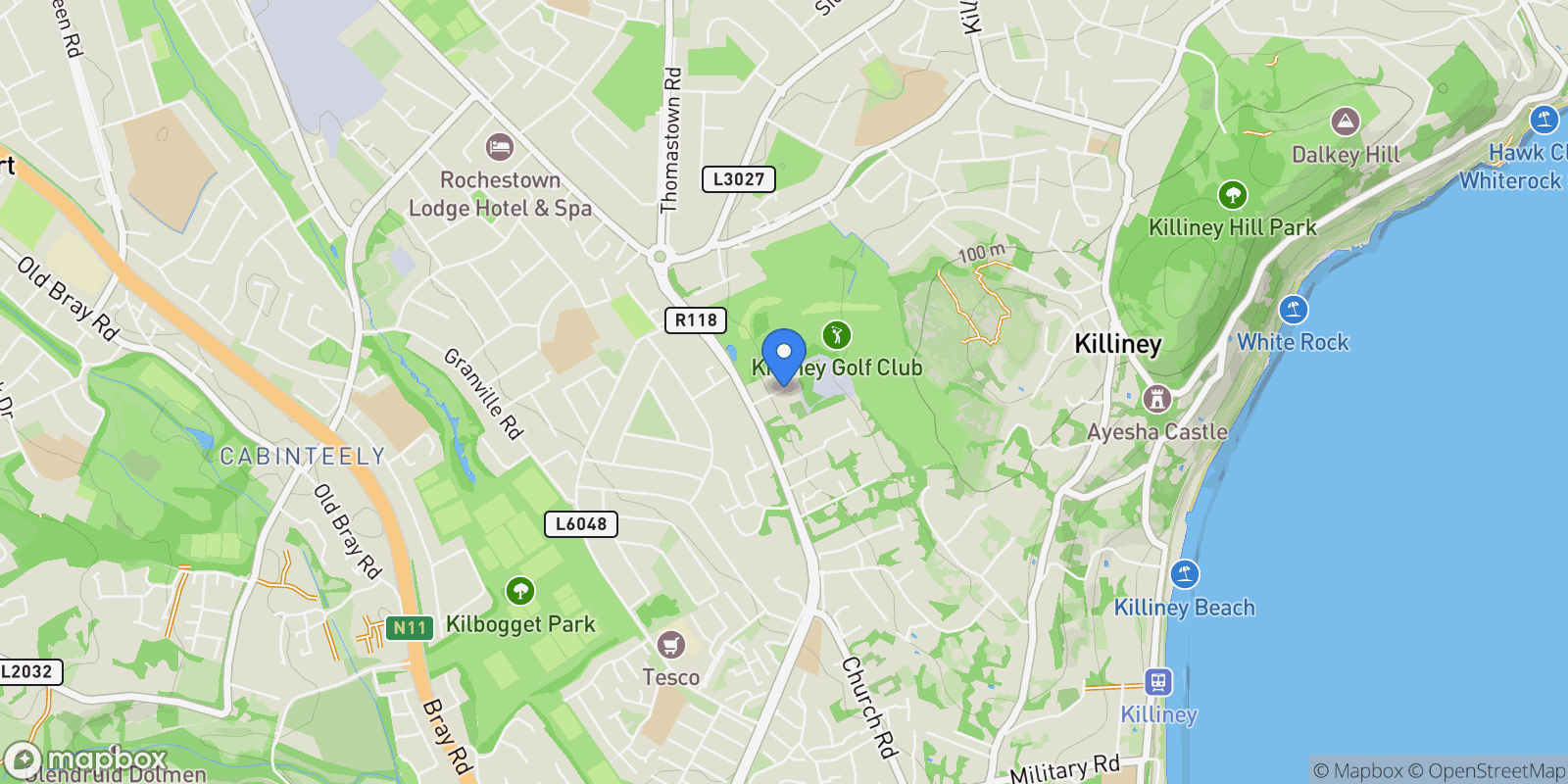 Map showing 3 Condor, Church Road, Killiney, Co. Dublin, A96 WK53, Dublin, County Dublin, Ireland.