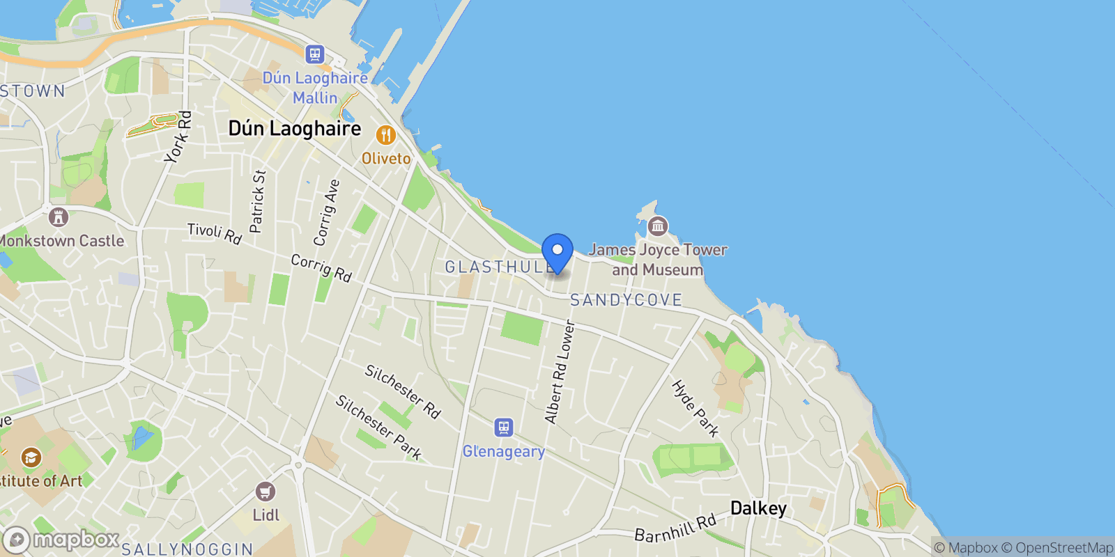 Map showing 3 Marine Avenue, Sandycove, Co. Dublin, A96 TY72, Dublin, County Dublin, Ireland.