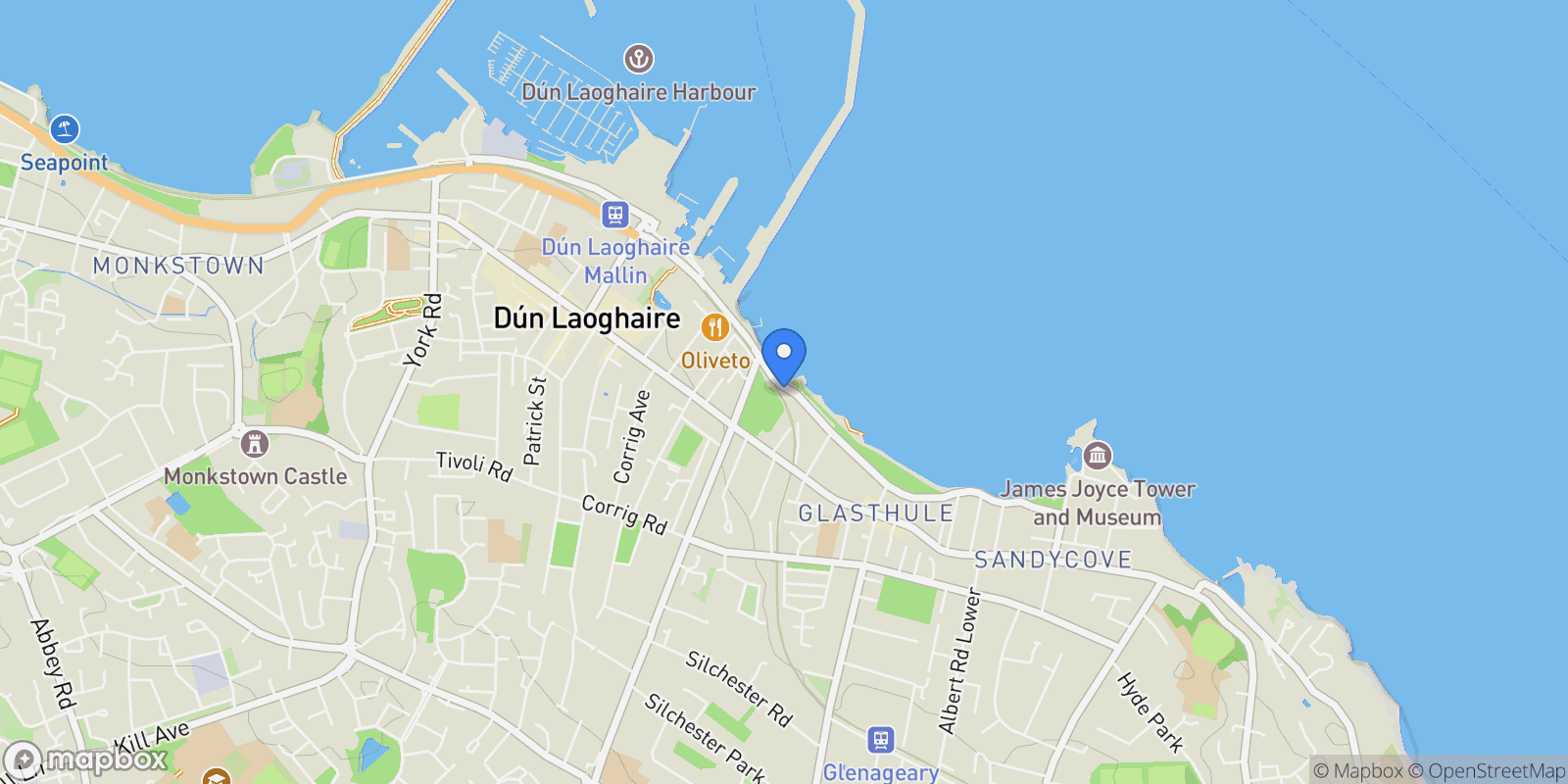 Map showing 3 Windsor Terrace, Dun Laoghaire, Co. Dublin, A96 X599, Dublin, County Dublin, Ireland.