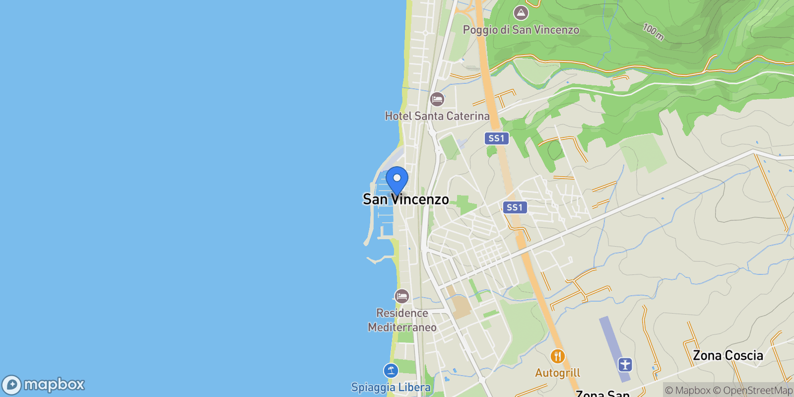 Map showing San Vincenzo, Tuscany, Italy.