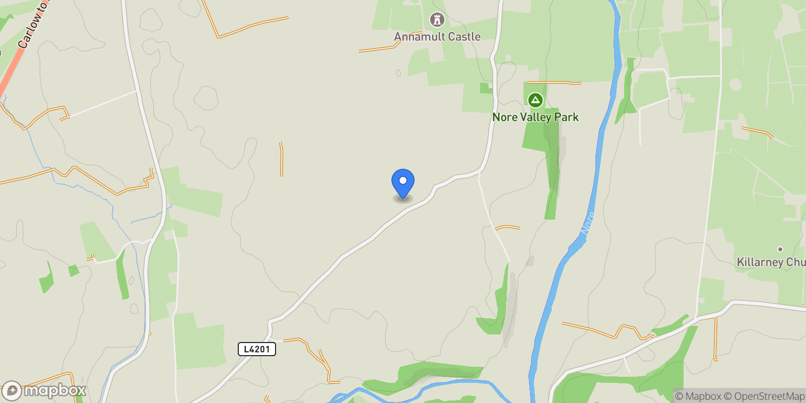 Map showing Annamult House Stoneyford, County Kilkenny, KK R95 H2K5, Stoneyford, County Kilkenny, Ireland.