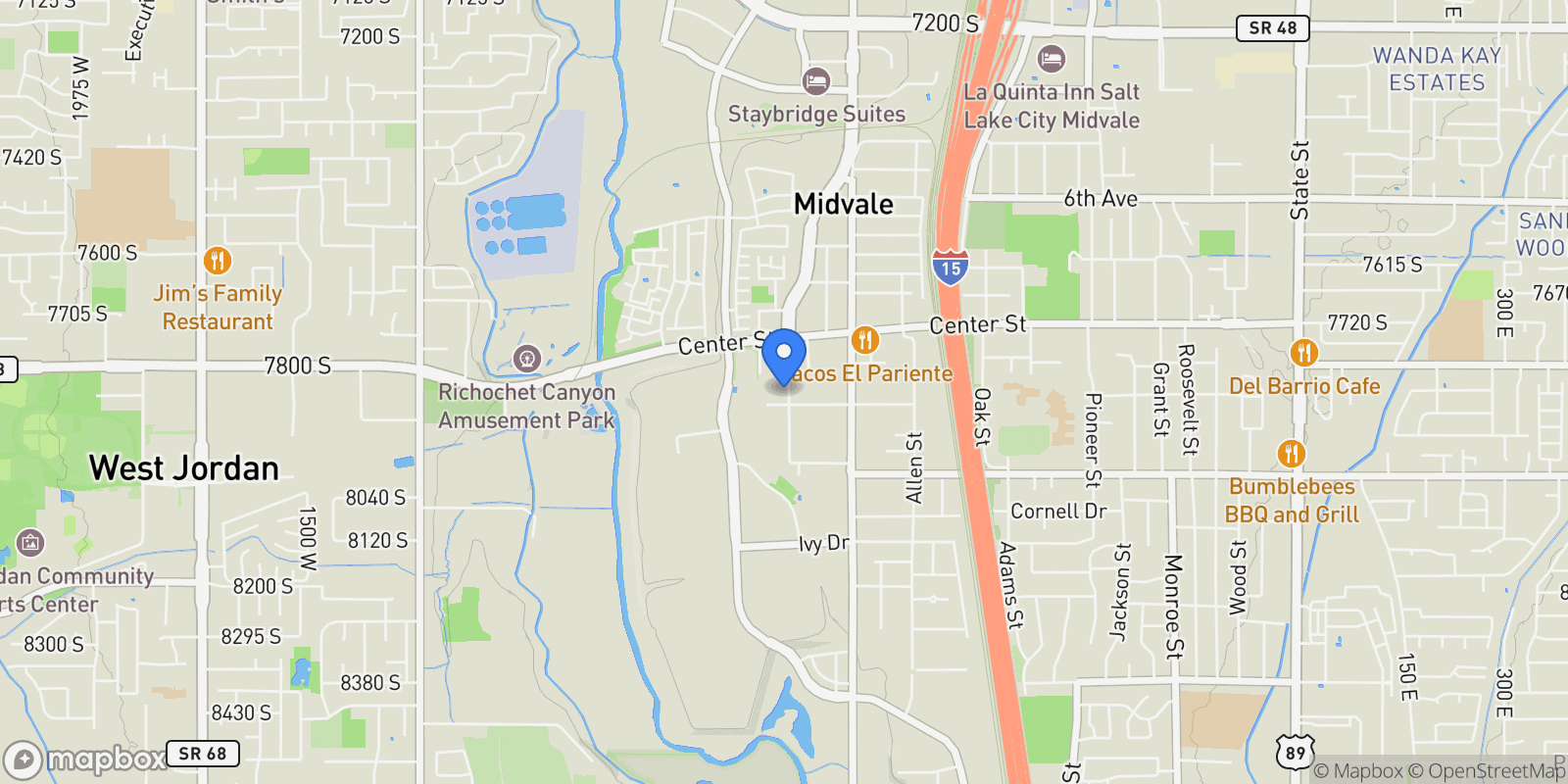 Map showing 7852 S HOLDEN, Midvale, Utah, United States.