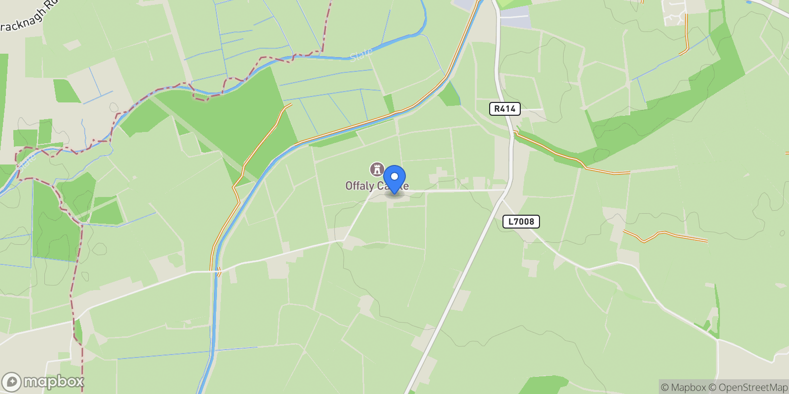 Map showing Mount Prospect Stud  , Rathangan, KE R51 X337, Rathangan, County Kildare, Ireland.