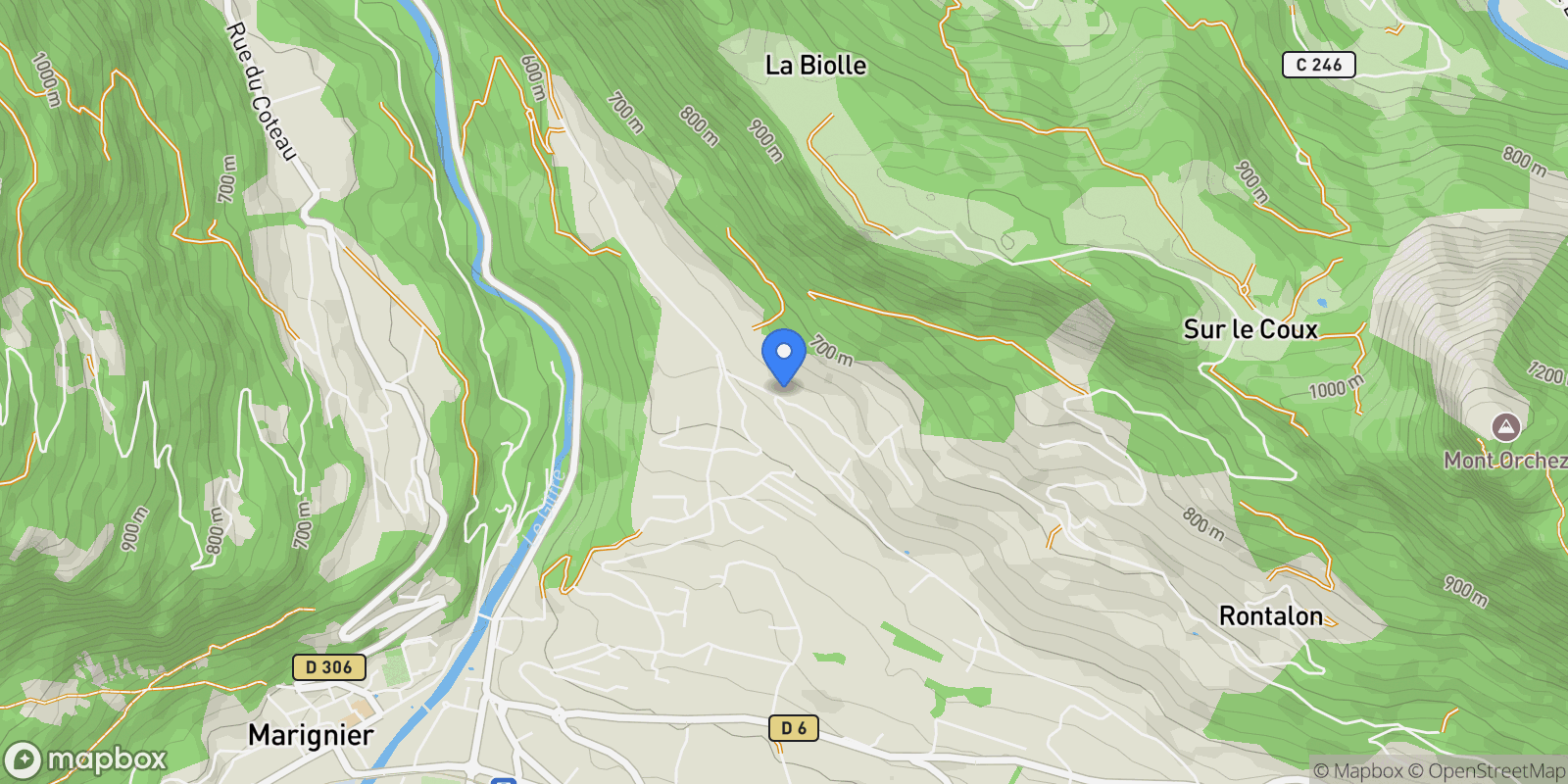 Map showing Marignier, Auvergne-Rhône-Alpes, France.