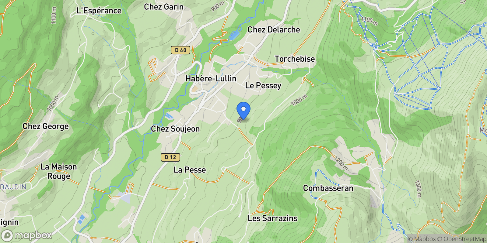 Map showing Habère-Lullin, Auvergne-Rhône-Alpes, France.