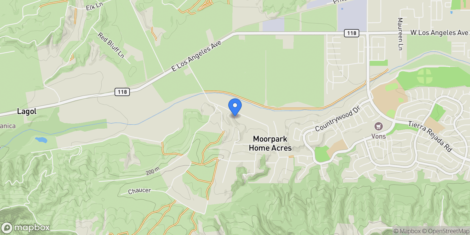 Map showing 4295 Hitch Boulevard, Moorpark, California, United States.