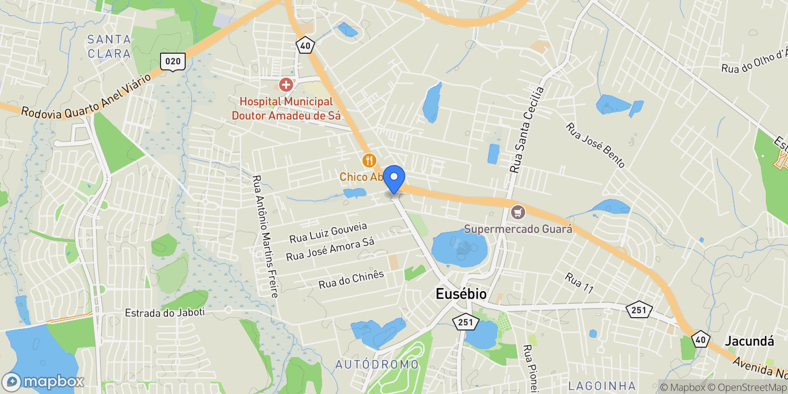 Map showing Eusébio, State of Ceará, Brazil.