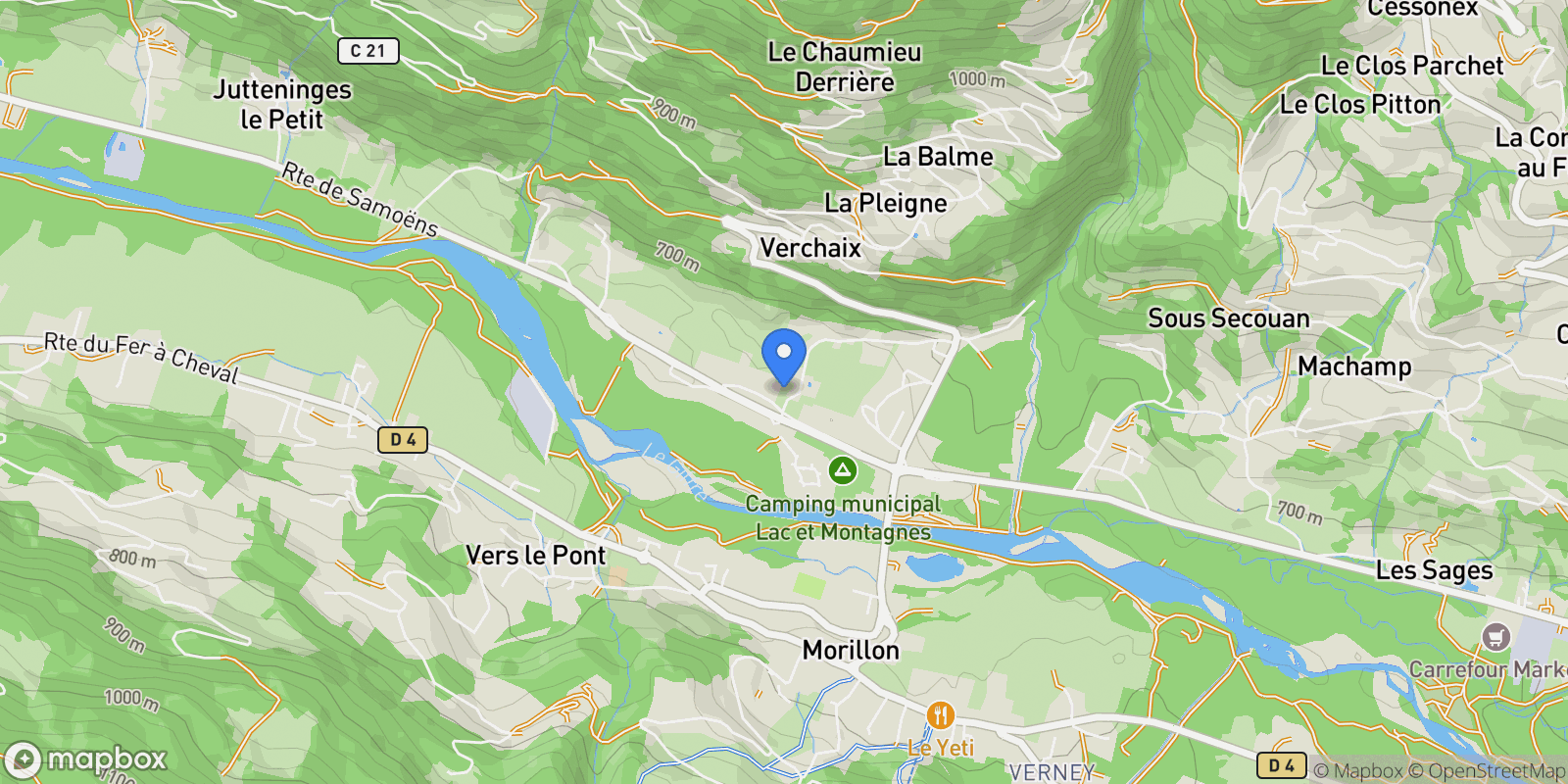 Map showing Verchaix, Auvergne-Rhône-Alpes, France.