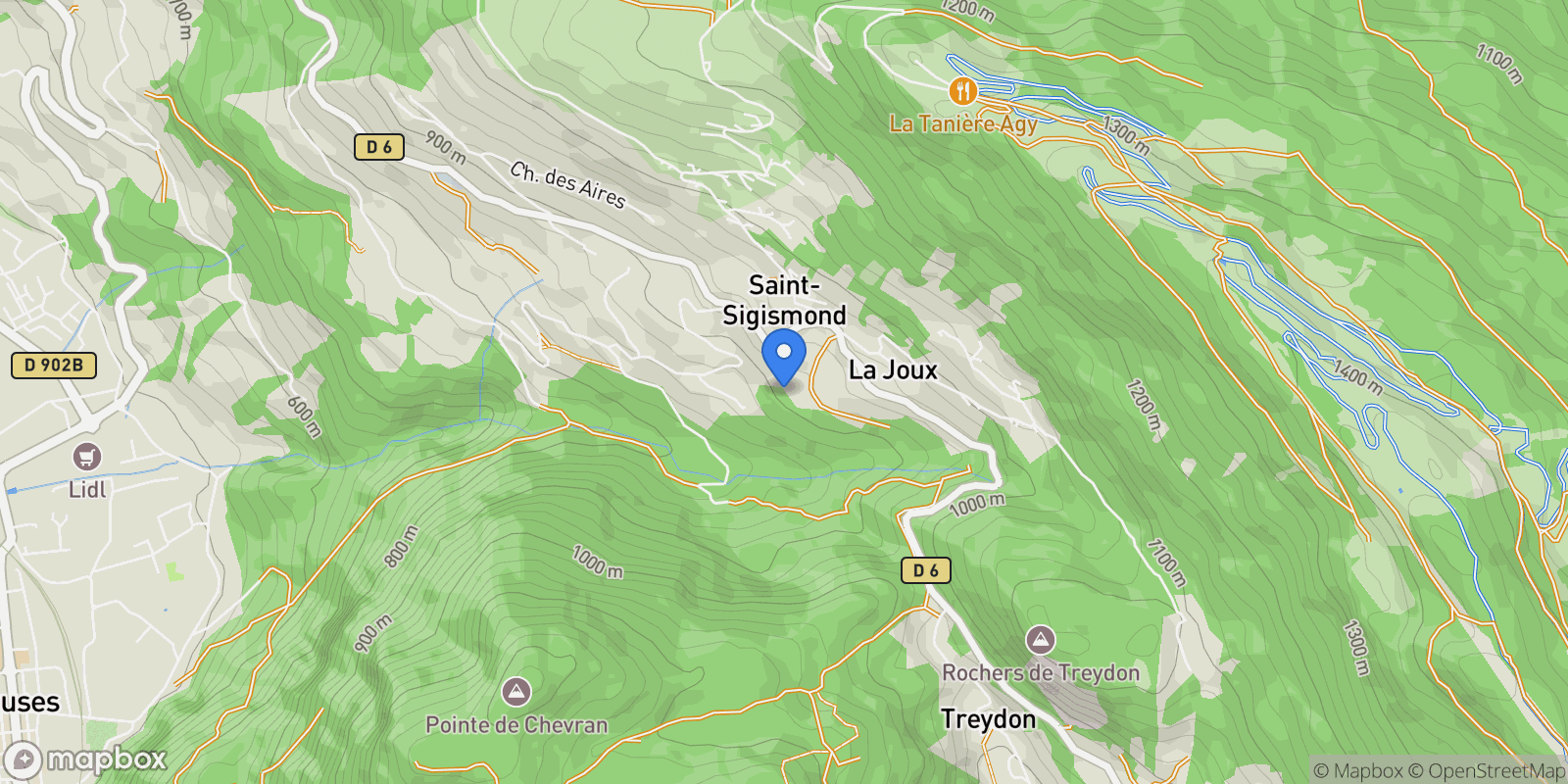 Map showing Saint-Sigismond, Auvergne-Rhône-Alpes, France.
