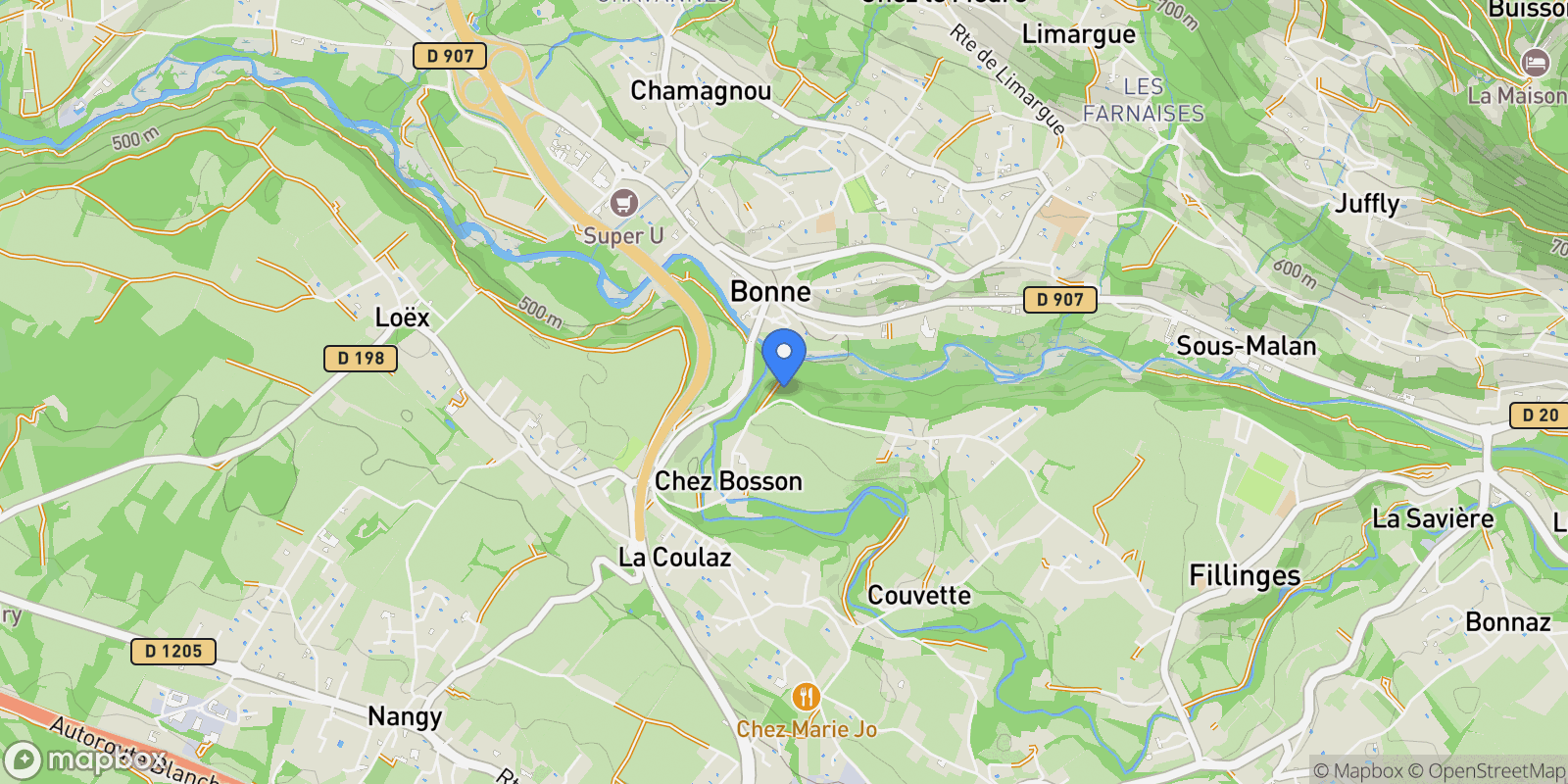 Map showing Bonne, Auvergne-Rhône-Alpes, France.