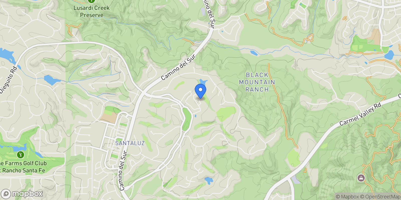 Map showing 8341 Santaluz Village Green E, Rancho Santa Fe, California, United States.