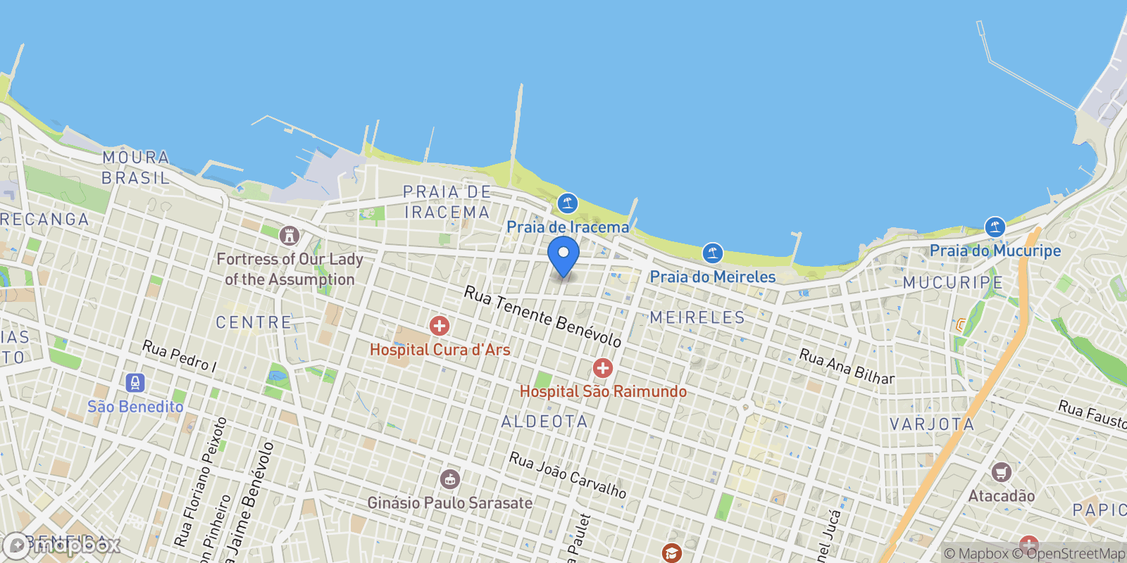 Map showing Meireles, State of Ceará, Brazil.