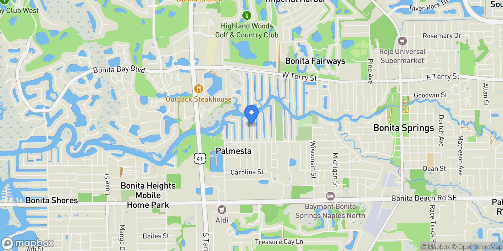 Map showing 27259 High Seas Lane, Bonita Springs, Florida, United States.