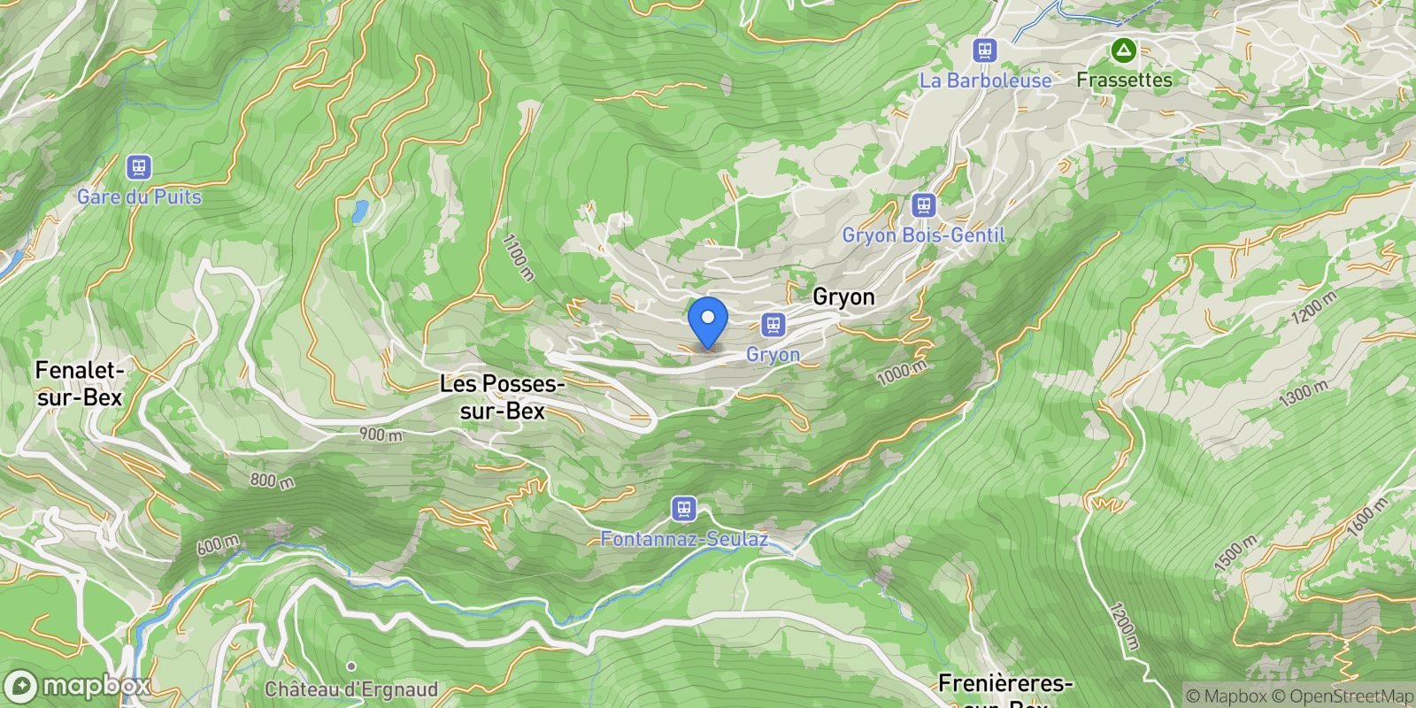 Map showing Chem. du Revers, 1882 Gryon, Switzerland, Gryon, Vaud, Switzerland.