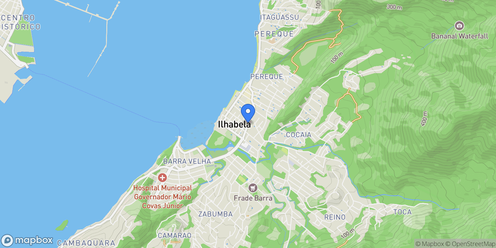 Map showing Ilhabela, State of São Paulo, Brazil, Ilhabela, State of São Paulo, Brazil.