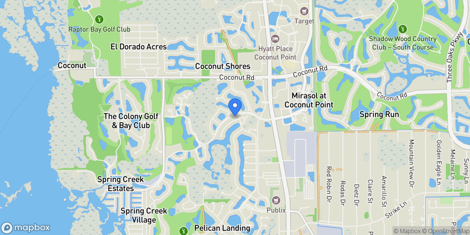 Map showing 3608 Heron Point Court, Bonita Springs, Florida, United States.