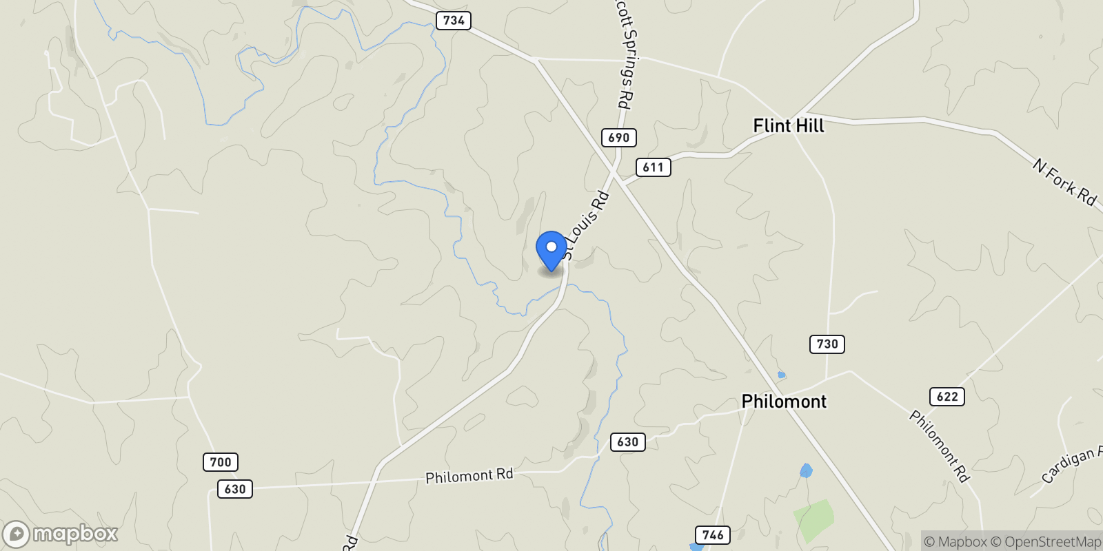 Map showing 36155 Chamblin Mill Lane , Purcellville, VA 20132, Purcellville, Virginia, United States.