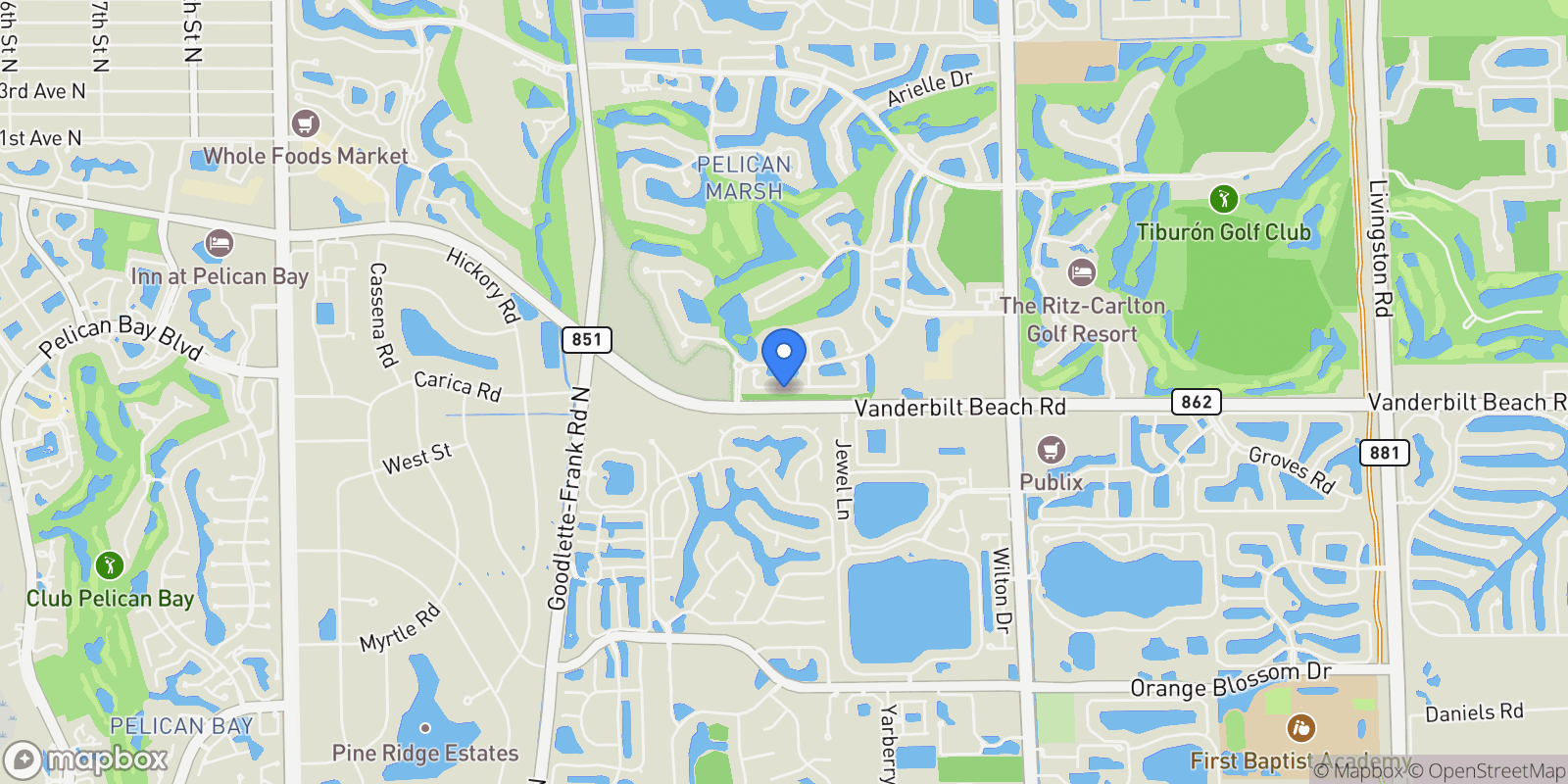 Map showing 8816 Ventura Way, Naples, Florida, United States.