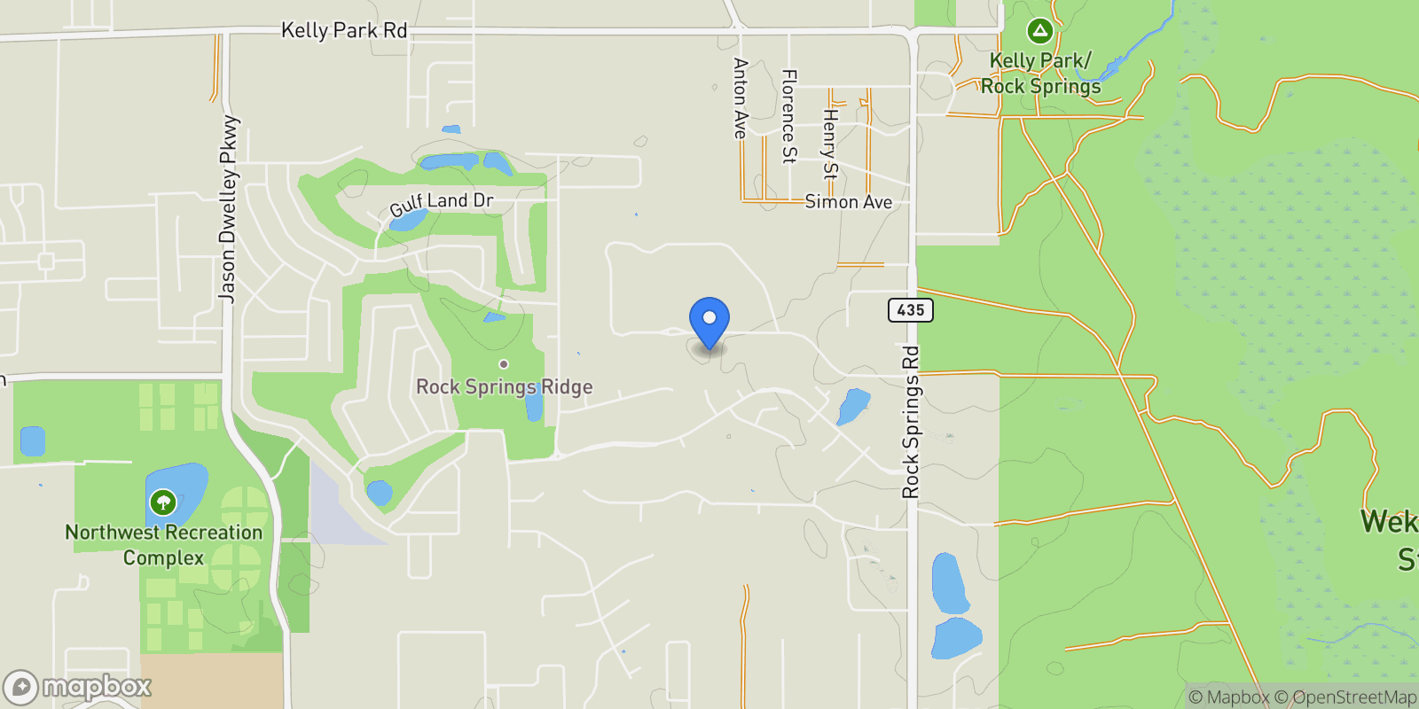 Map showing 182 KENTUCKY BLUE CIRCLE, Apopka, Florida, United States.