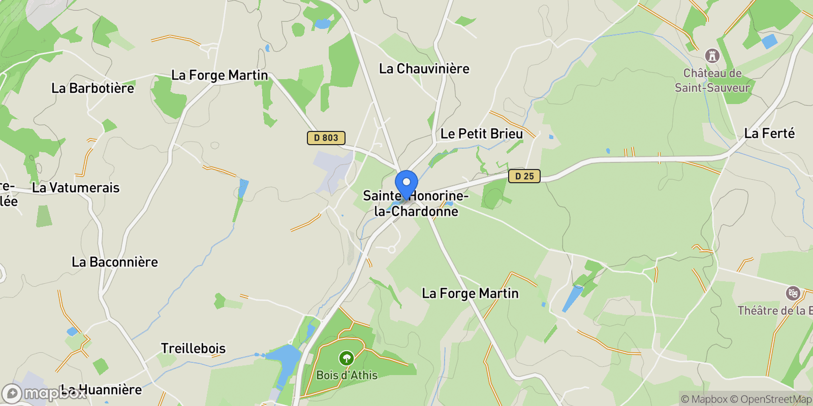 Map showing Sainte-Honorine-la-Chardonne, Normandy, France.
