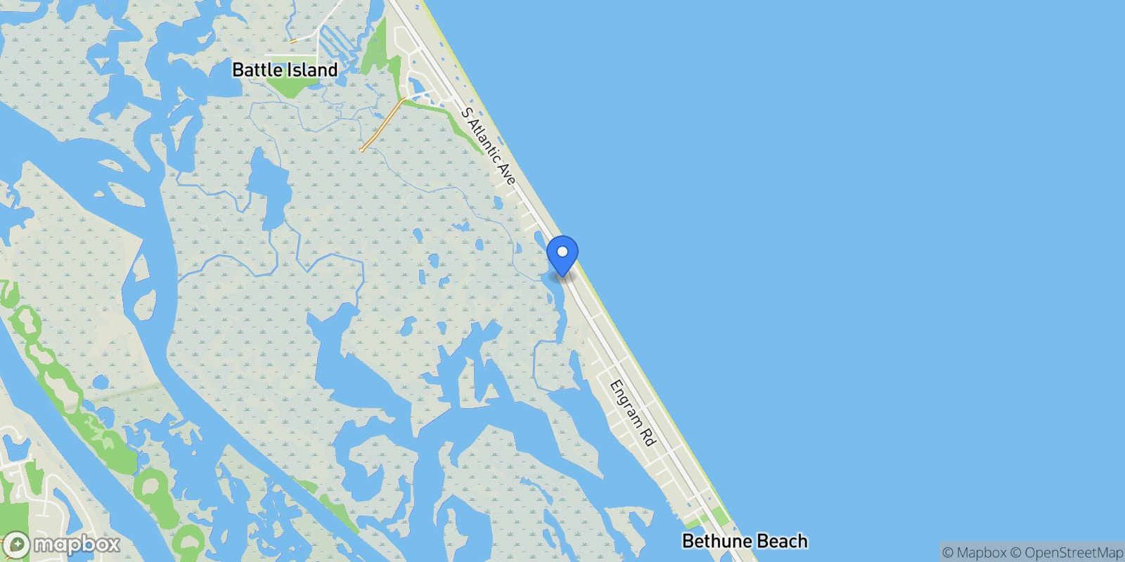 Map showing 6102 TURTLEMOUND ROAD, New Smyrna Beach, Florida, United States.