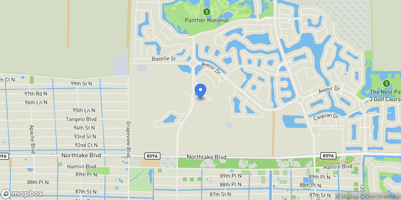 Map showing 13924 Vivant Drive, Loxahatchee, Florida, United States.