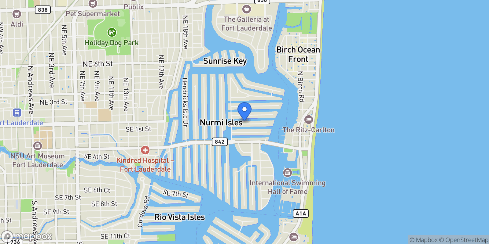 Map showing 2415 Castilla Isle, Fort Lauderdale, Florida, United States.