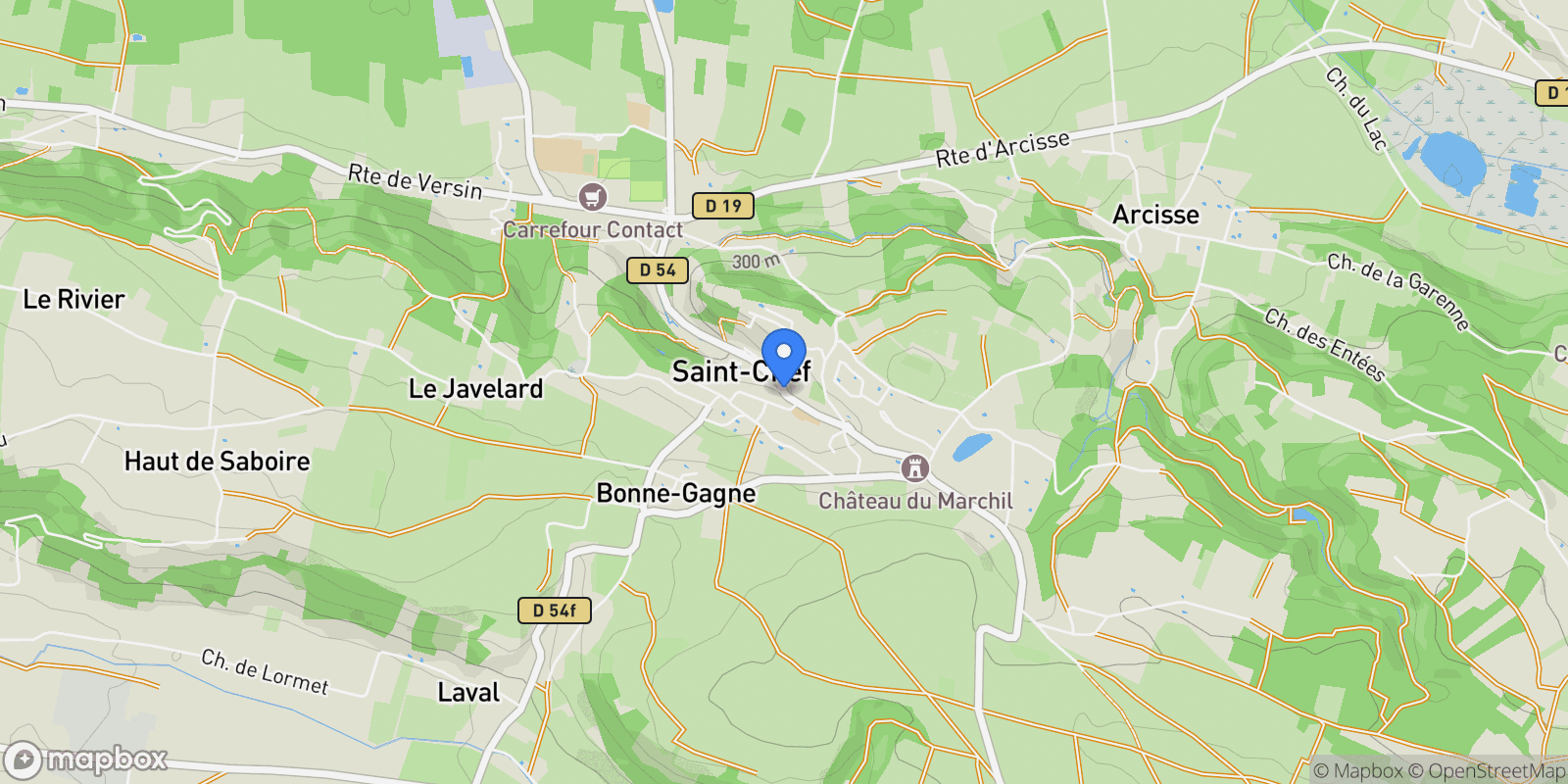 Map showing Saint-Chef, Saint-Chef, Saint-Chef, Auvergne-Rhône-Alpes, France.