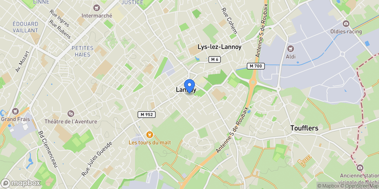 Map showing LANNOY, O 59390, Lannoy, Hauts-de-France, France.