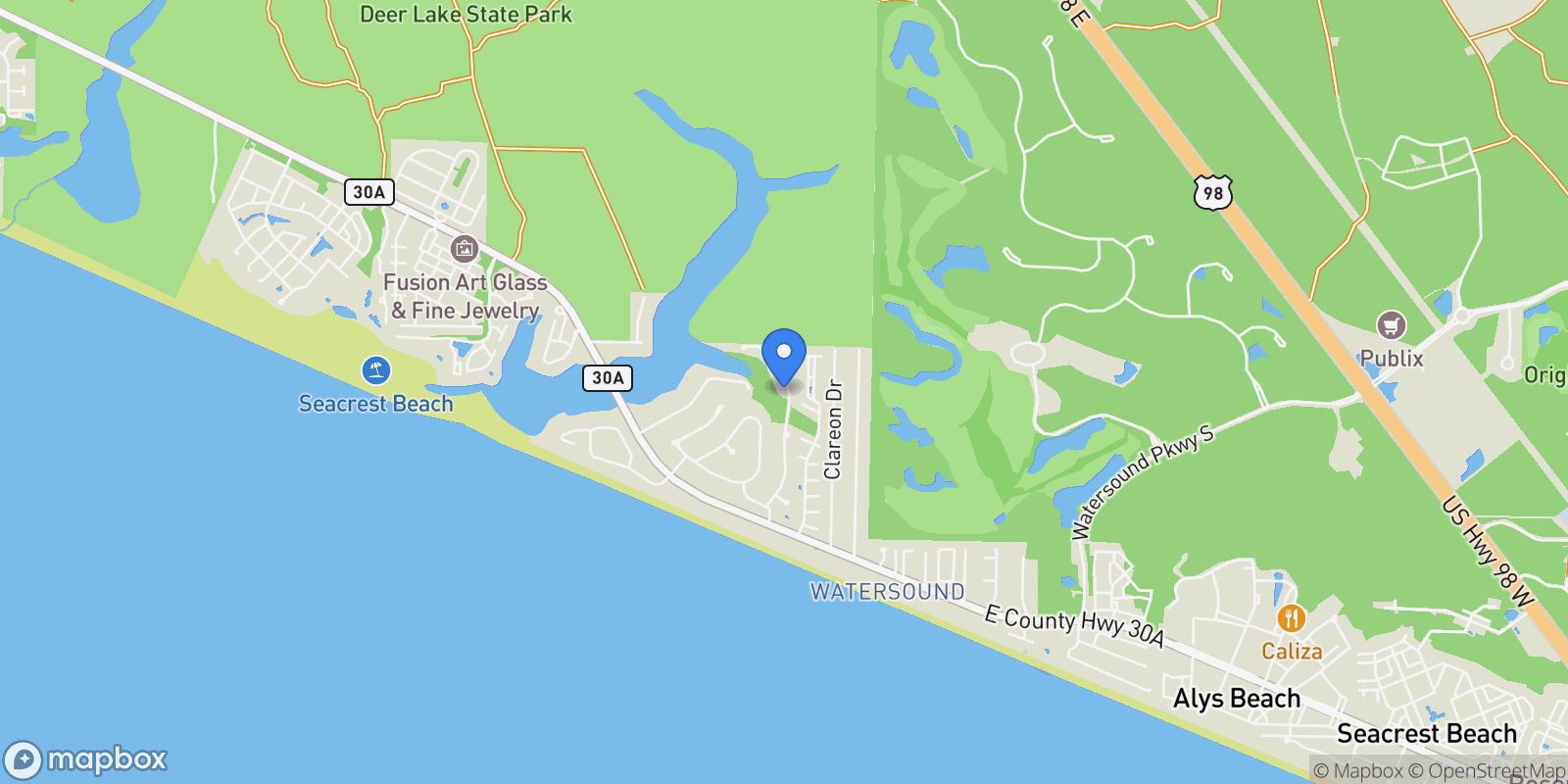 Map showing Rosemary Beach, Florida, United States.