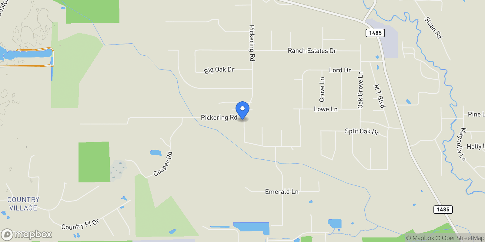 Map showing 19320 Crystalwood Estates Drive, New Caney, Texas, United States.