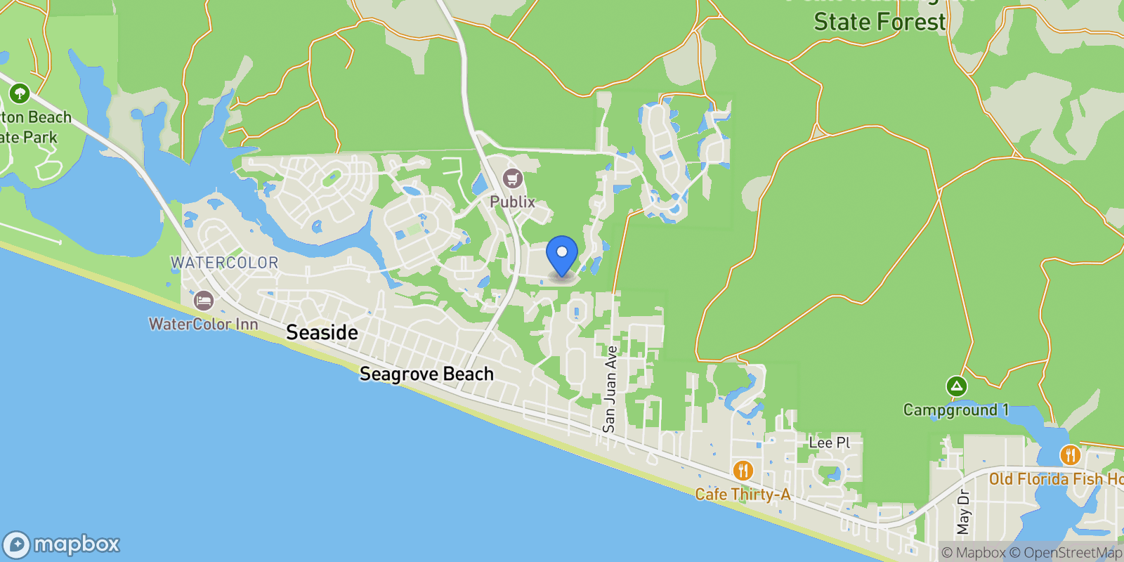 Map showing Santa Rosa Beach, Florida, United States.