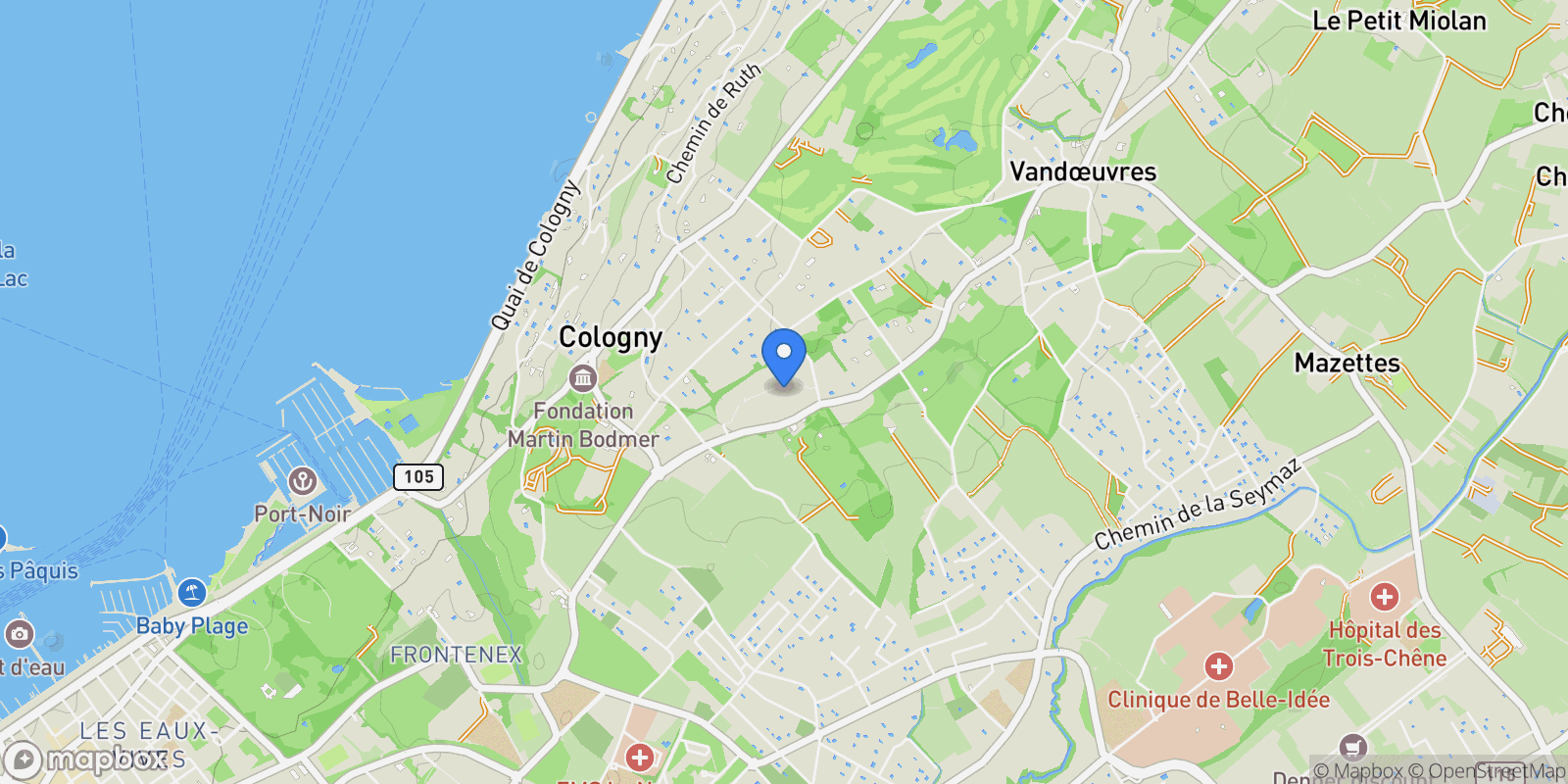 Map showing chemin de Planta, Cologny, Genève, Switzerland.