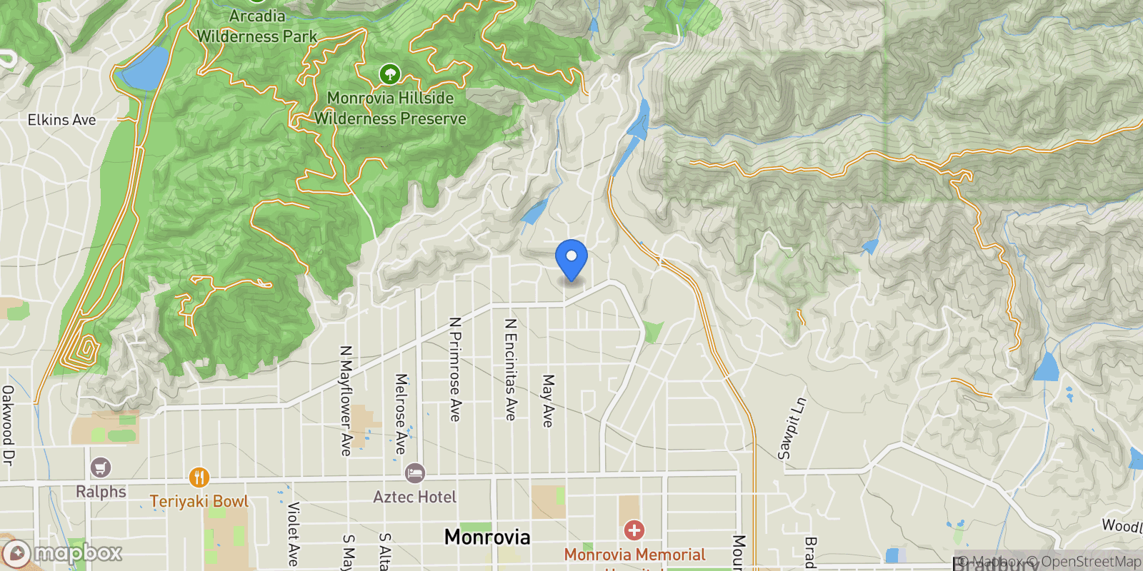 Map showing 426 N Canyon Boulevard, Bradbury, California, United States.