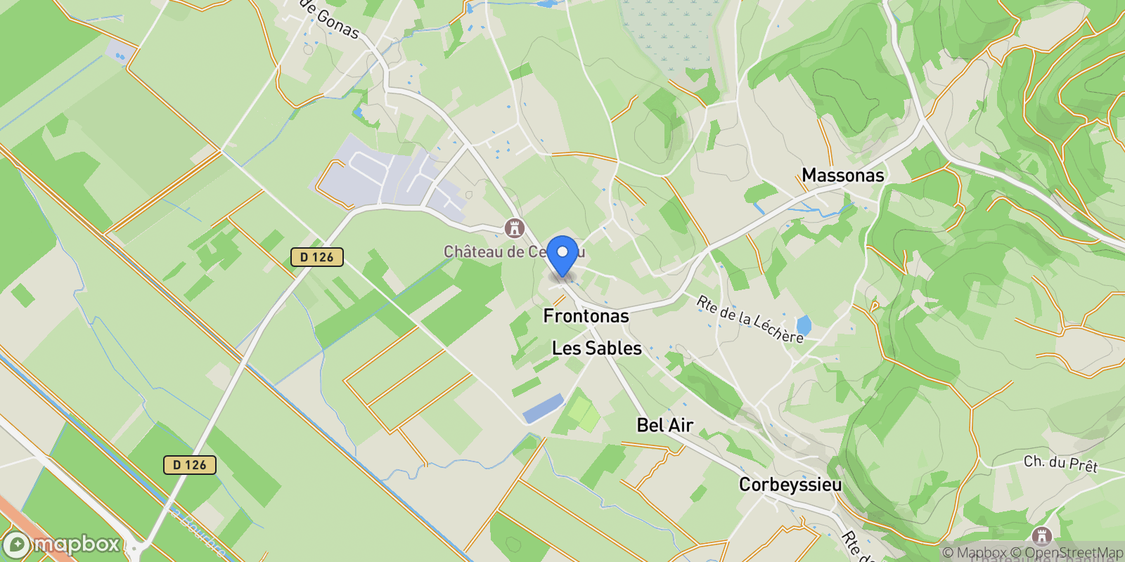 Map showing Frontonas, Frontonas, Frontonas, Auvergne-Rhône-Alpes, France.