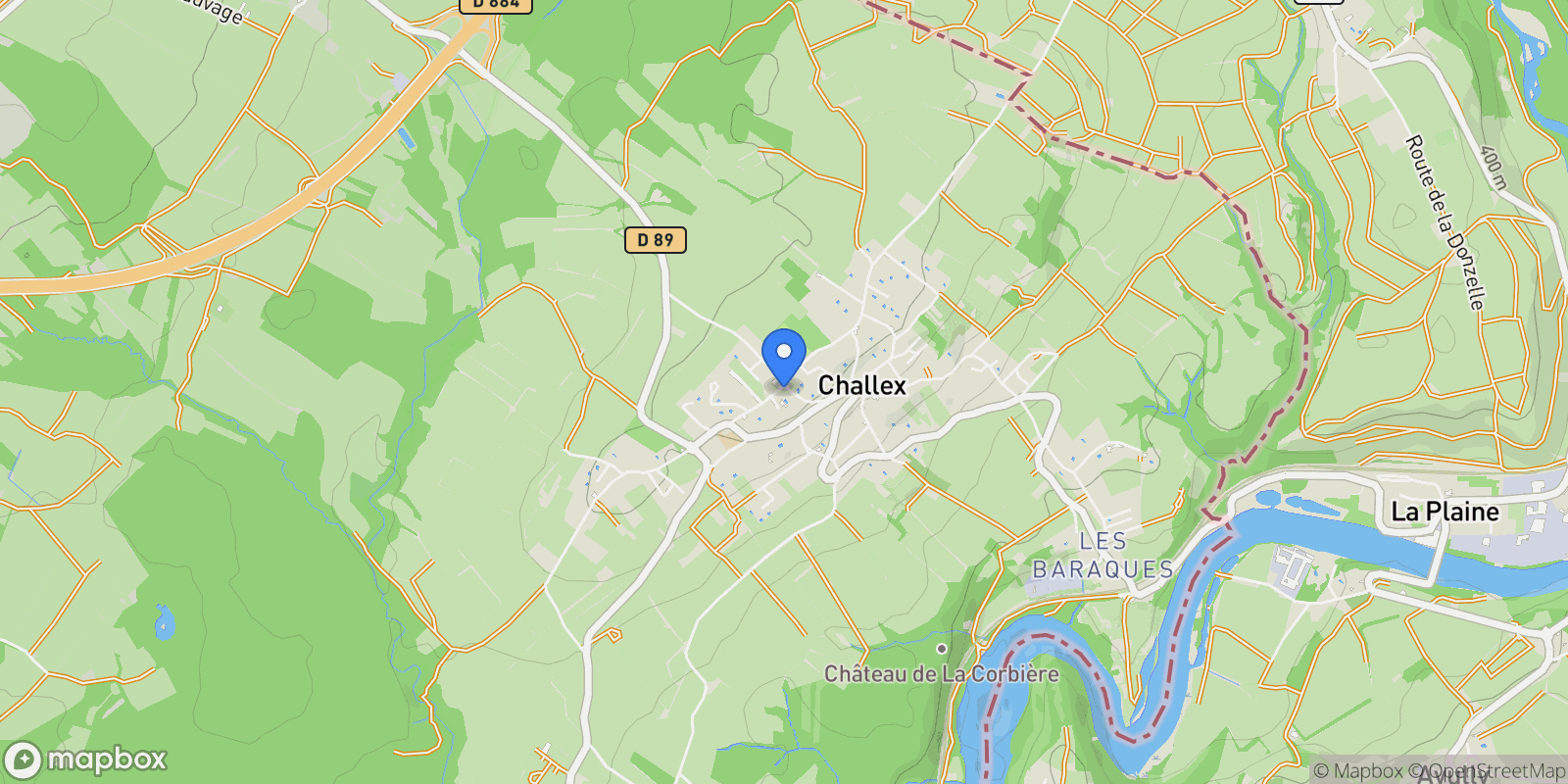 Map showing Challex, Challex, Challex, Auvergne-Rhône-Alpes, France.