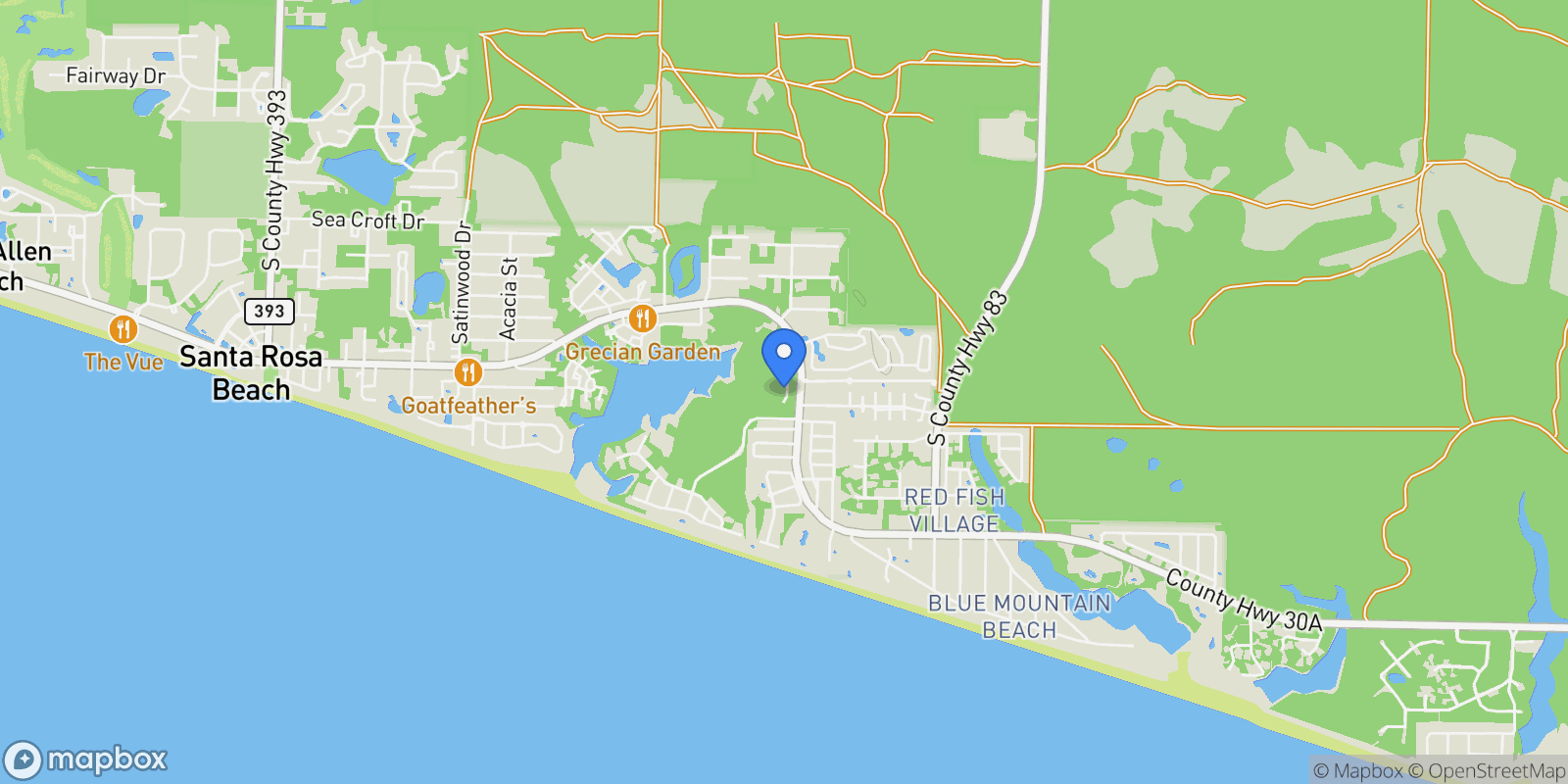 Map showing Santa Rosa Beach, Florida, United States.