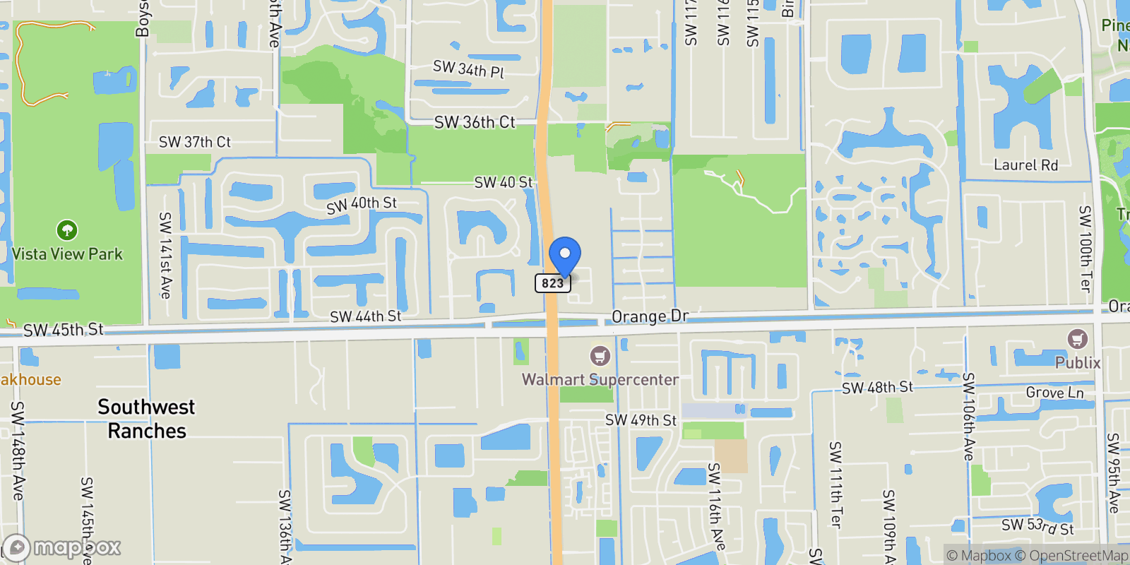 Map showing 4367 SW 123 ln, Davie, Florida, United States.