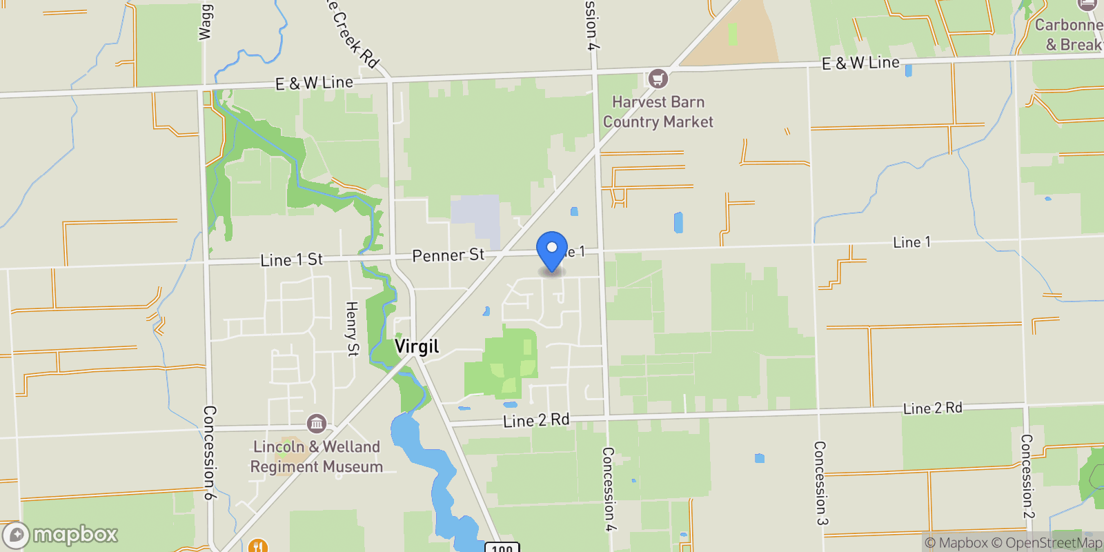 Map showing 28 LORETTA DRIVE, Niagara-on-the-Lake, Ontario, Canada.