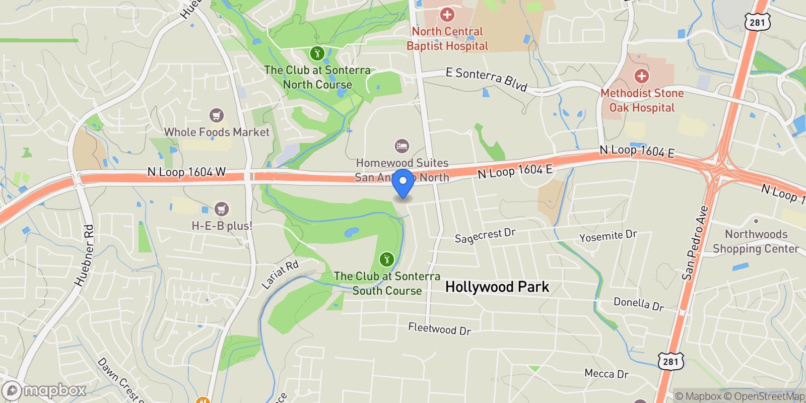 Map showing 625 Paseo Canada Street, San Antonio, Texas, United States.