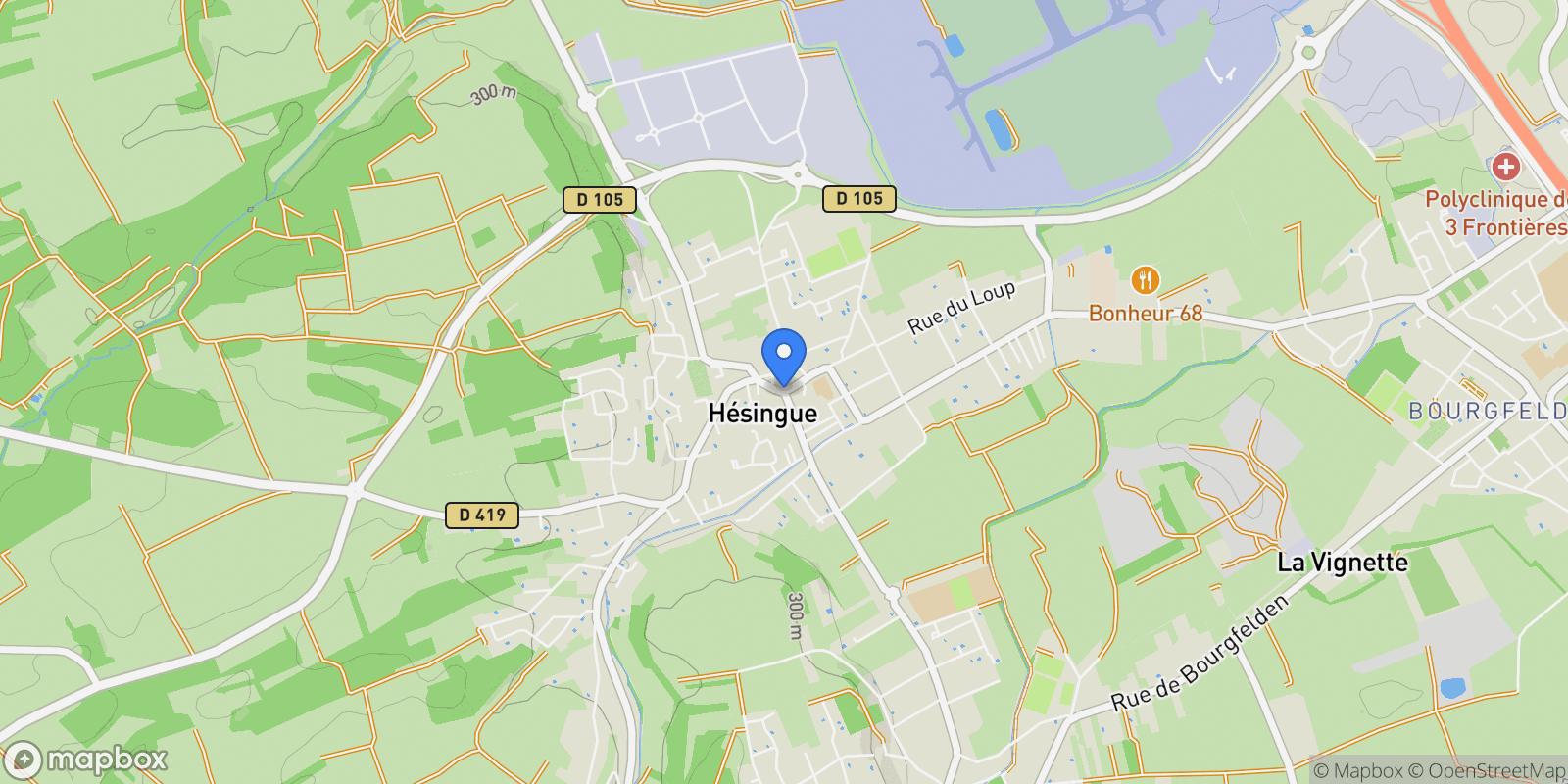 Map showing Hésingue, Hésingue, Hésingue, Grand Est, France.